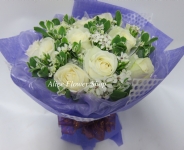 白玫瑰12朵圓形花束