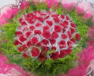 桃紅玫瑰66朵花束