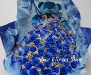 藍色香氛玫瑰99花束