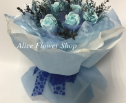 優雅香氛藍玫瑰花束